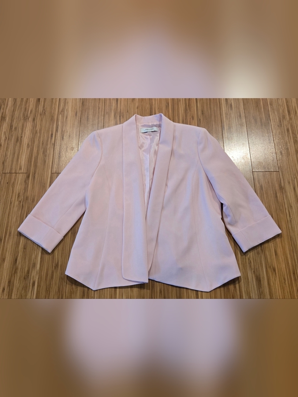 Jones Studio Women's Pastel Pink Open-Front Blazer Jacket